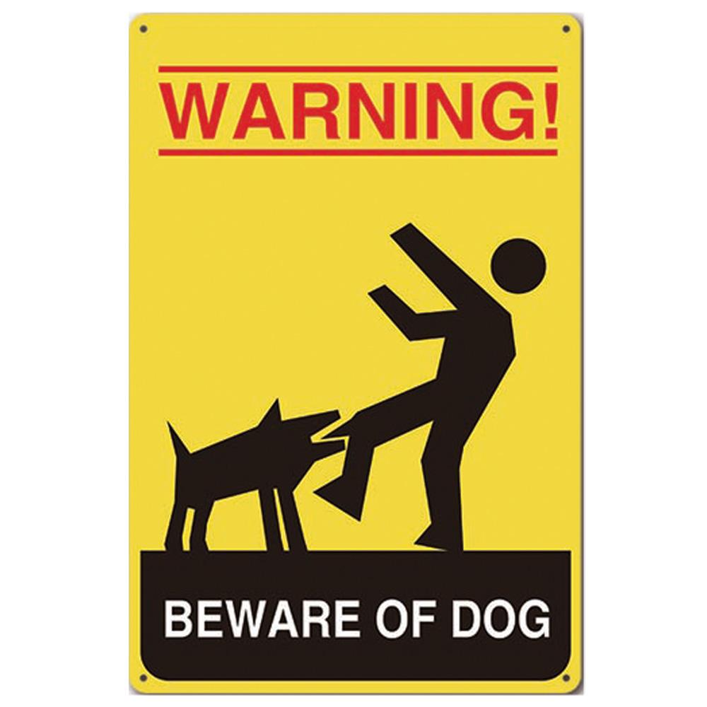 Beware of Dog Vintage Metal Tin Signs Poster  Warning Dog Retro Plaque Wall Decoration