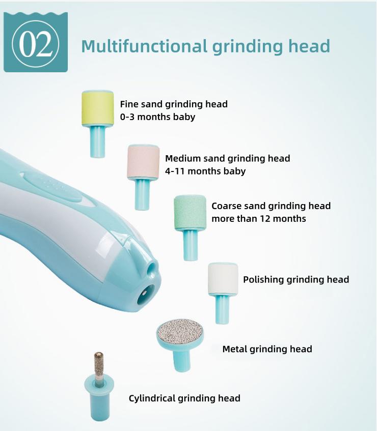 New Design Mini Electric Baby Nail File Cutter Clipper Trimmer Manicure Fashion with Led Light