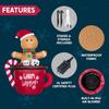 6 FT High Xmas Inflatable Gingerbread Man In Hot Cocoa Mug Featuring Build-in LEDs Designed for Xmas Celebration Outdoor Garden Decor