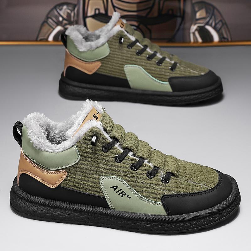 2024 New Winter Men's Shoes Fur Warm Casual Sneakers Male Fashion Vulcanized Shoes Size 44 Anti Slip Wear-Resistant Sports Shoes