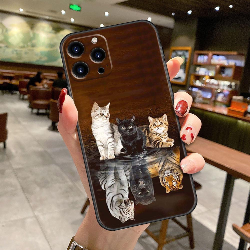 Applicable To IPhone16 Mobile Phone Case New Lion Tiger Elk Cat Animal Case