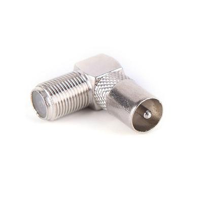 1Pc 90 Degree Right Angled Tv Aerial Cable Connector Rf Coaxial F Socket
