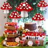 Creative Mushroom HoneycombBall 3D HangingOrnament for Indoor PartiesForest Theme Birthday Wedding Decor Jungle Wonderland Setup