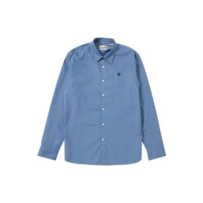 Casual Solid Color Breathable Long Sleeve Shirt Men Shirts Navy-Blue A62XH-DJ5