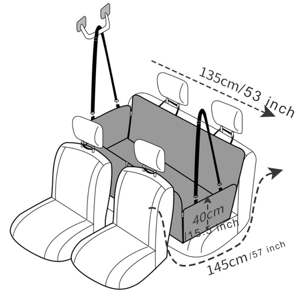 Hunde-Autositzbezug, wasserdicht, Netz-Fenster, Haustier-Fahrzeug-Hängematte, Haustier-Reise-Hundeträger-Hängematte, Auto-Rücksitz-Schutzmatte