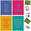 Colorful PVC Mahjong Cards W/ Wavy Edges & Cute Sayings - Set of 4 Child-Friendly Accessories
