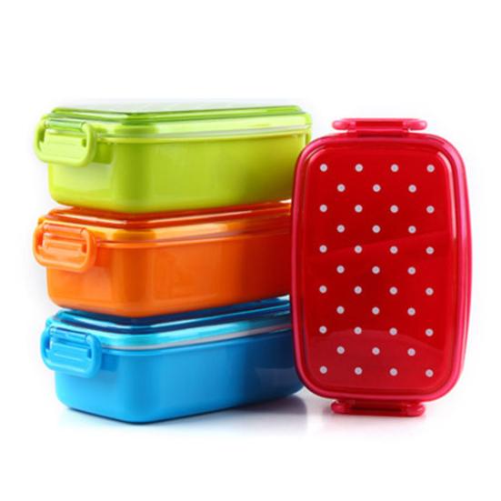 480ml Single Layer Portable Dot Picnic Lunch Box Food Storage Container Case