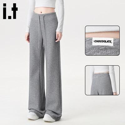CHOCOOLATE Damen High-Waist Weite Beine Sport Jogginghose