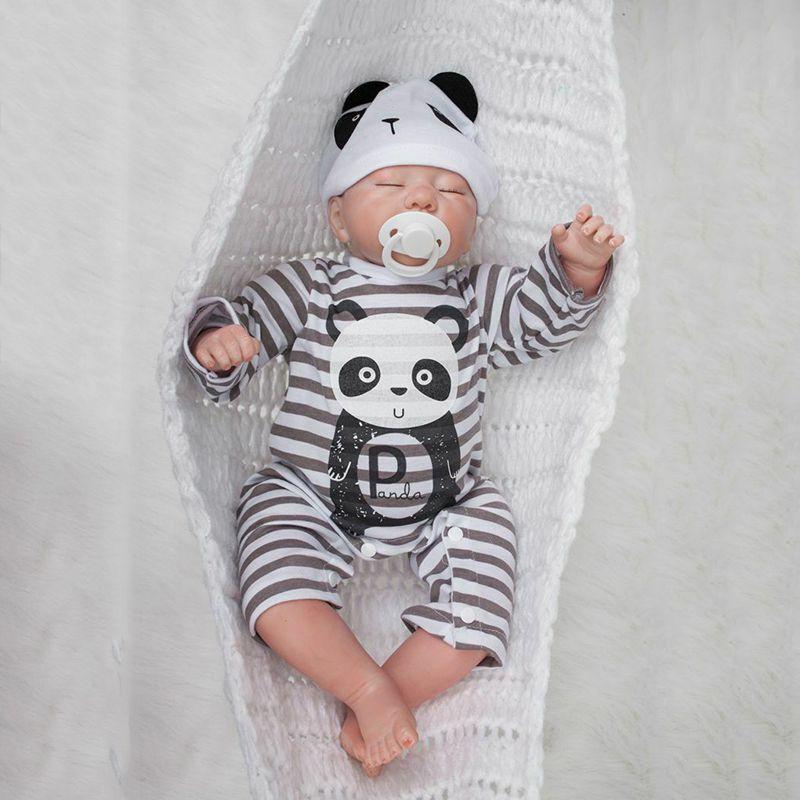 Real Life 20" Reborn Dolls Soft Silicone Vinyl Handmade Realistic Newborn Doll Boy With Gentle Touch Vinyl Head And Limbs