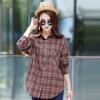 Women's Spot Medium and Long Plaid Shirt Spring and Autumn Korean Version Loose and Thin Versatile Women's Shirt Women's Wholesale Long Sleeves