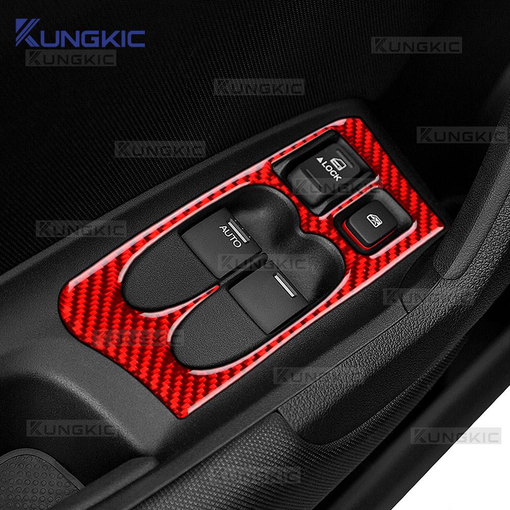Sticker For Honda CRZ CR-Z ZF1 2010 2011 2012 2013 2014 2015 2016 LHD RHD Real Soft Carbon Fiber Car Window Lift Button Panel