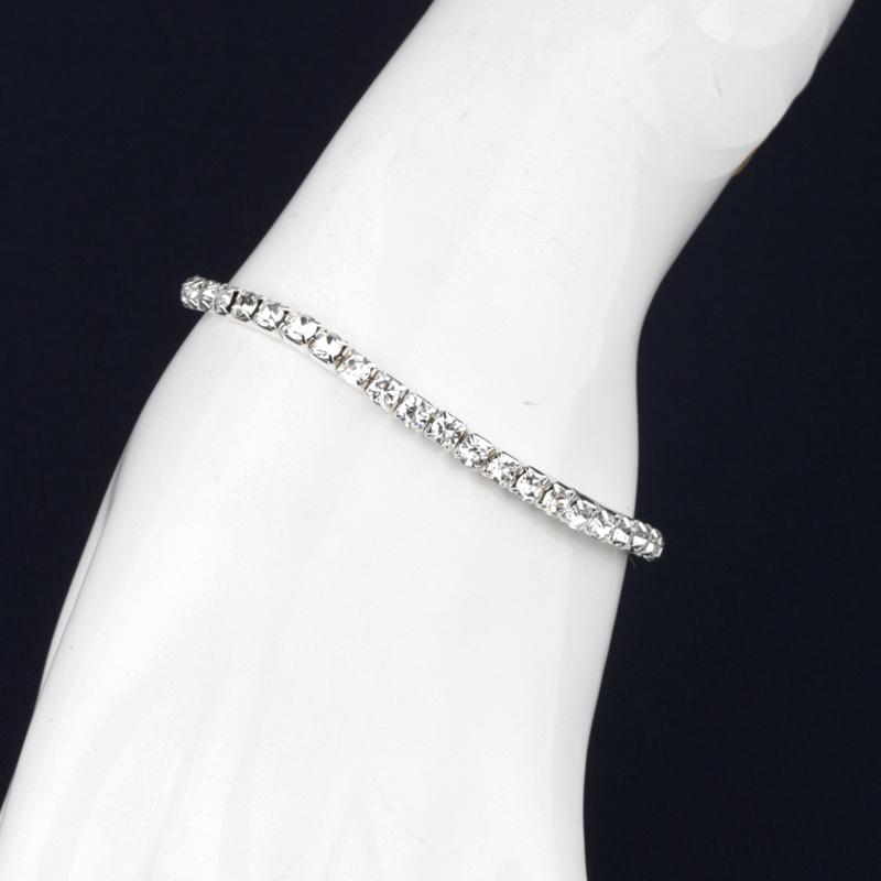 

Белый эластичный браслет со стразами: Одинарный, Двойной, Тройной, Четырехрядный варианты, Популярный продавец