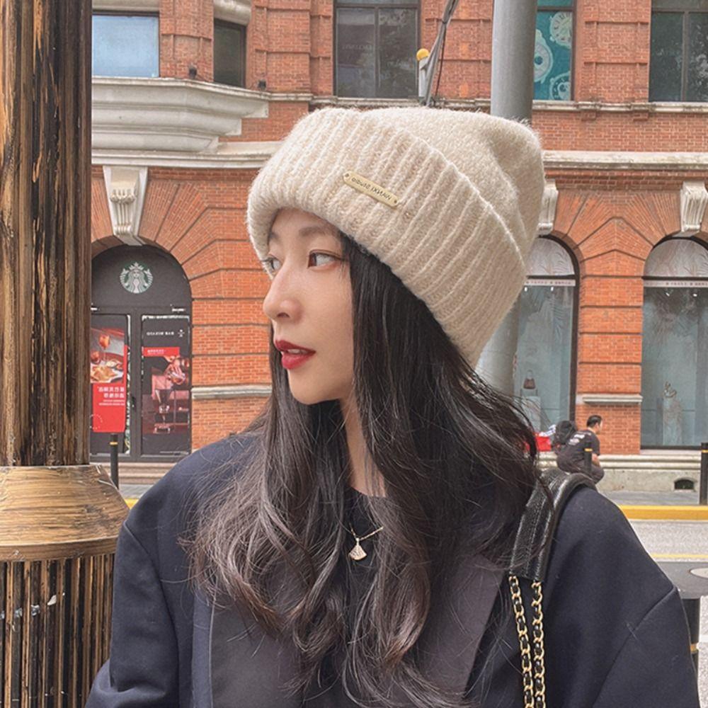 Wool Hat Knitted Hat Warm Cap Knit Beanie Sweet Crochet Basin Cap Outdoor