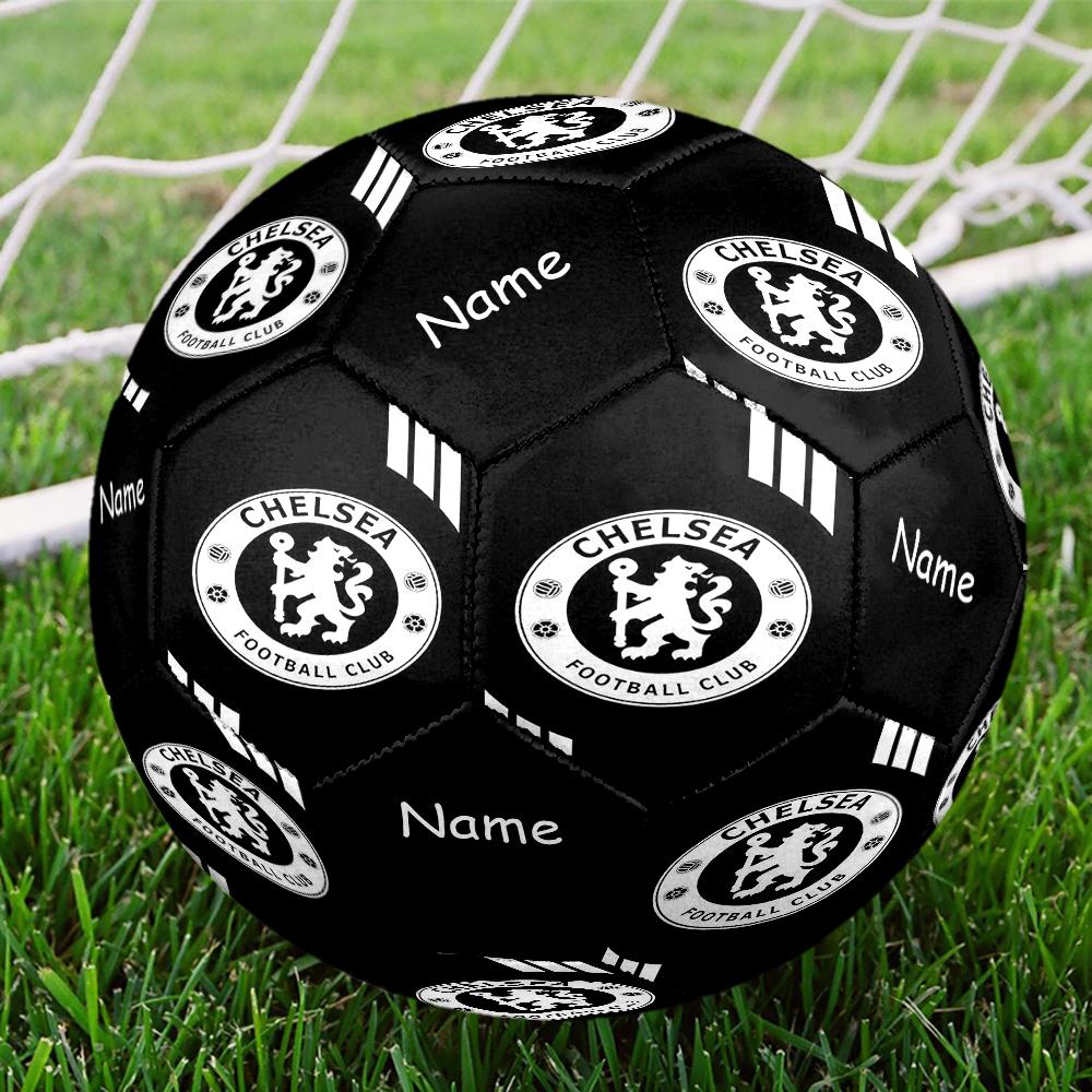 Individuell beschriftbarer Fußball im Chelsea FC Design, Größe 5, Geeignet für Indoor- und Outdoor-Spiele, ein Geschenk für jeden geeignet.