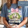 Vacation Shirt Women, Tropical Graphic Tee, Tropical Womens Top, Retro Sunset Shirt, Beach Lover Gift, Only Print- Not Real Painting