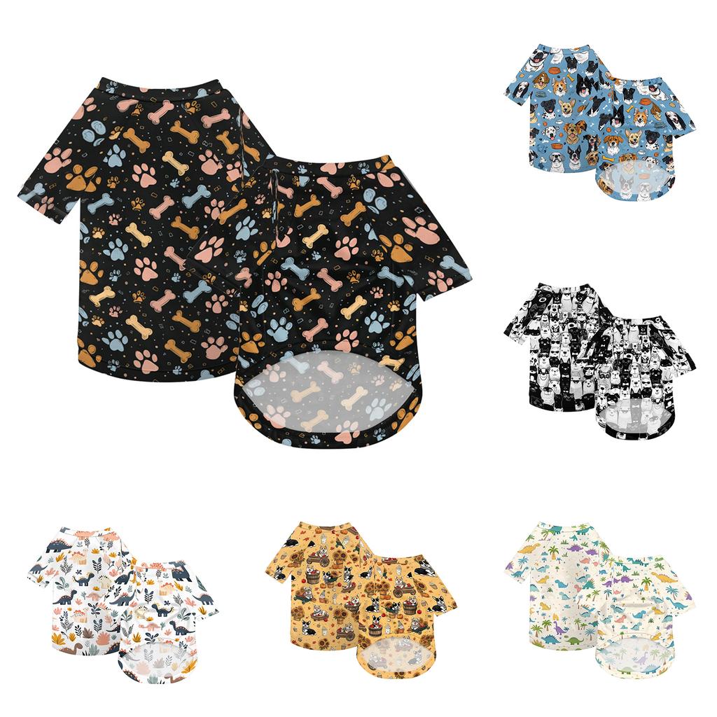 Dog Sweater - Lightweight Pet Clothing with Animal Print, Casual Dog Shirt for Small Medium Dogs, Comfortable Pet Apparel for Daily Use