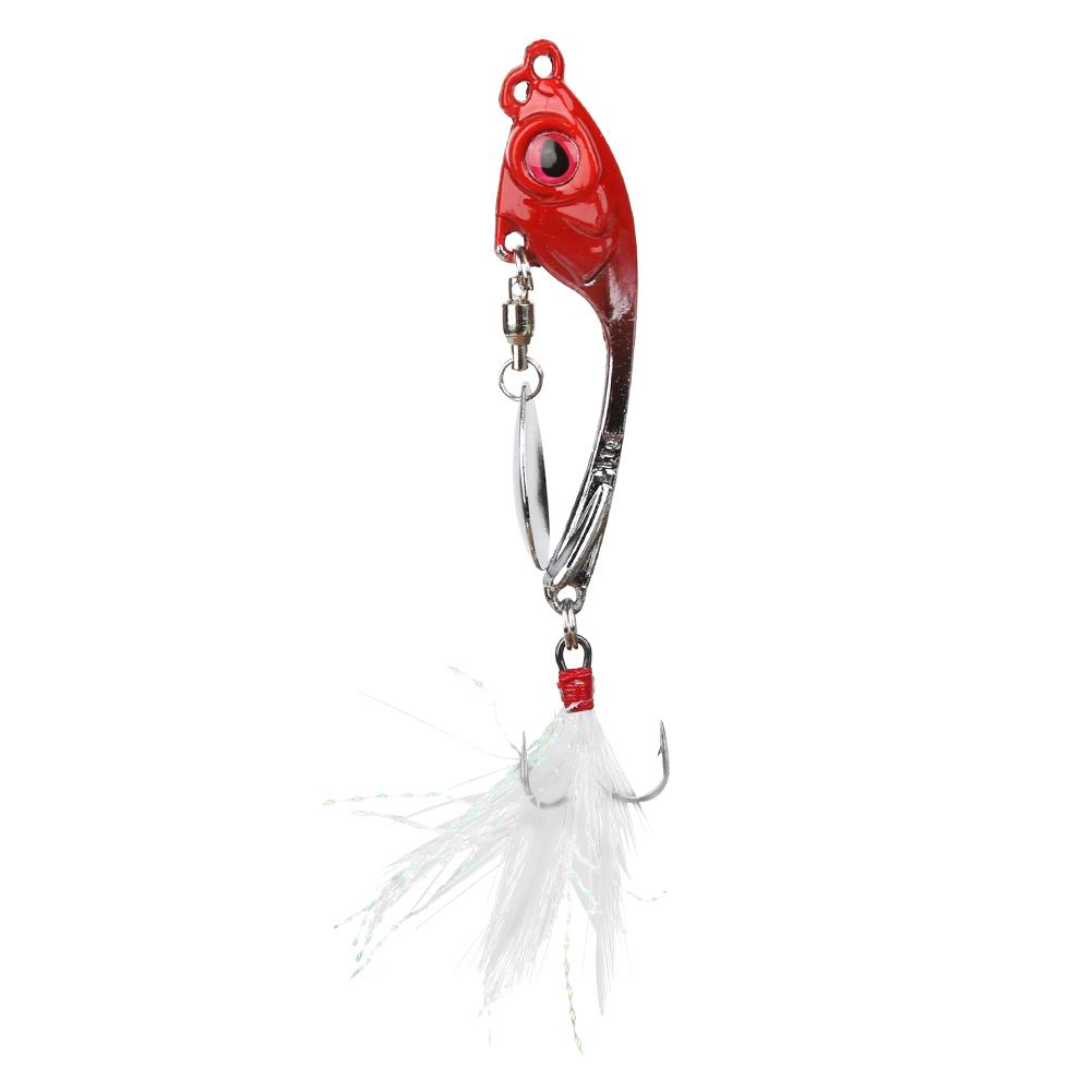Zinc Alloy Rotating Feather Hook Sequin Lifelike Artificial Bait Fishing Lure Swimbait Accessory