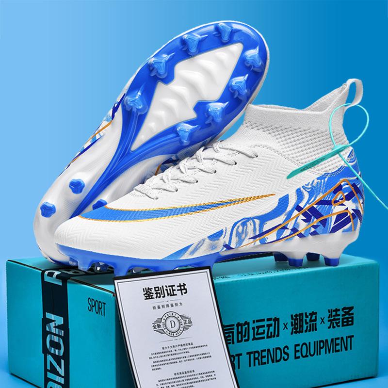 Nowe męskie i damskie buty piłkarskie z wysoką cholewką na długie łamane paznokcie, dziecięce buty sportowe na zewnątrz, profesjonalne buty piłkarskie