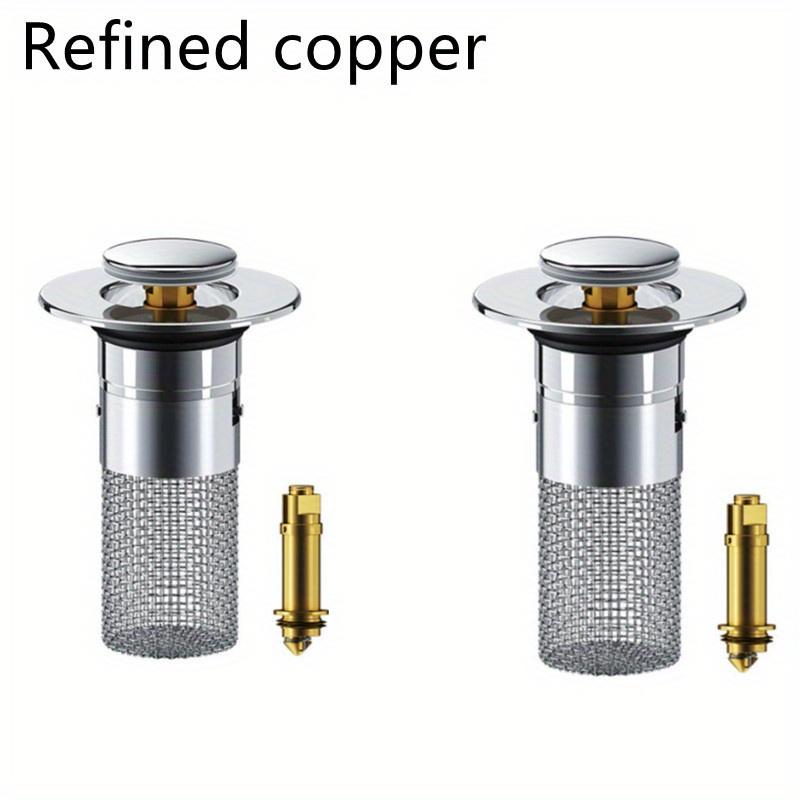 

2 шт. выдвижная пробка для раковины из нержавеющей стали, универсальный сливной фильтр для раковины, фильтр для защиты от запаха, пробка для большинства раковин 2pcs Refined copper серебряный
