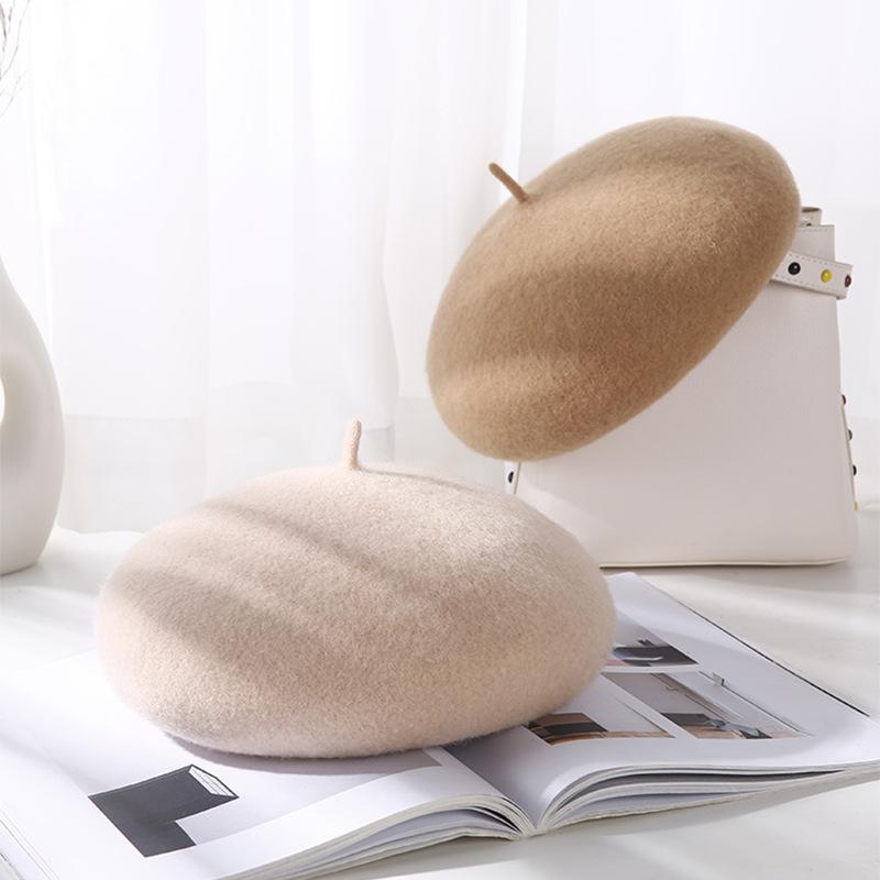 Women New Fashion Casual Breathable Knitted Linen Beret Hat Painter Cap Ladies Outdoor Beret In Winter Autumn