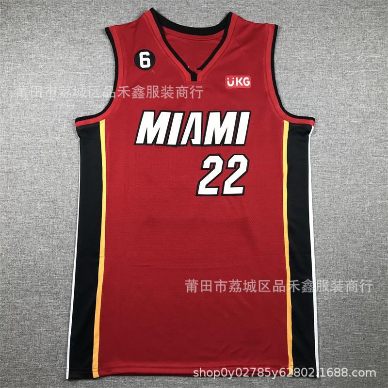 Maglia da Basket Miami Heat Uomo Donna Cotone Cucita Uniforme Squadra NBA Butler Wade Herro City Edition