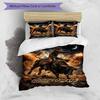 3PC Custom Name Rodeo Night Adventure Bedding Set Duvet Cover Closure Includes 1 Duvet Cover & 2 Pillowcases for Bedroom