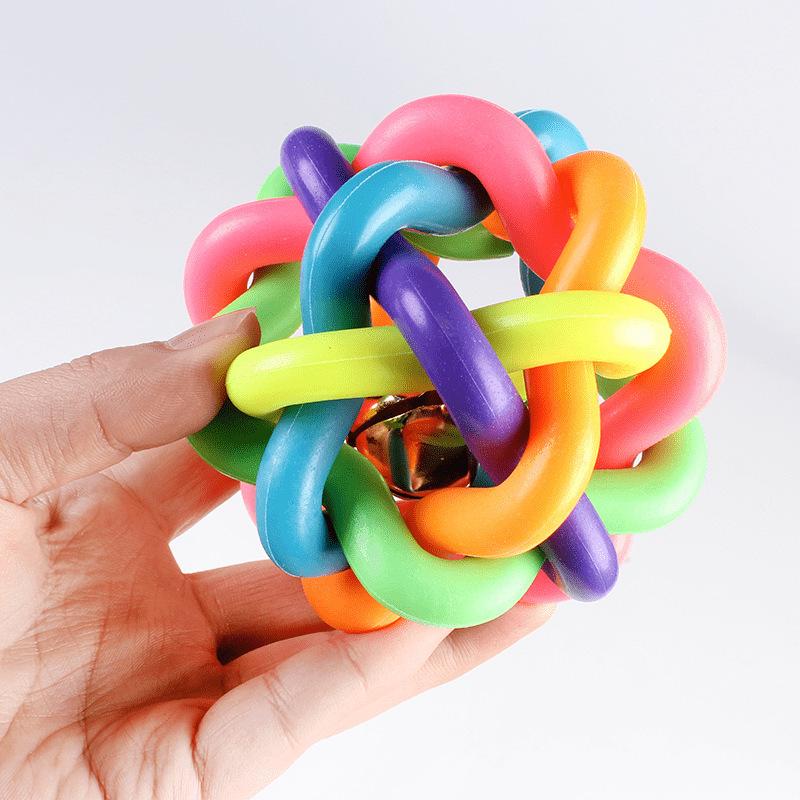 Vibrant Bell Woven Ball Pet Toy for Self-Entertainment and Puppy Teeth Cleaning