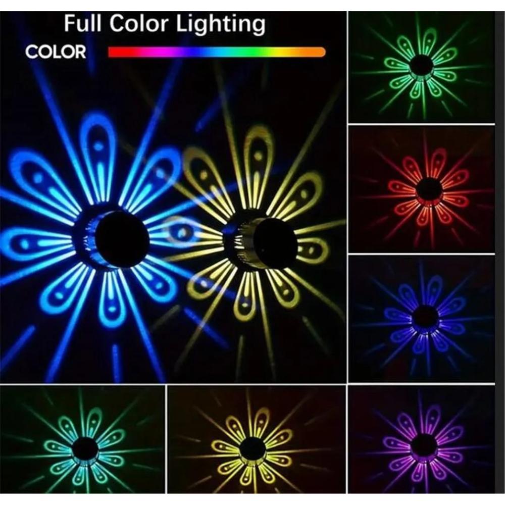 2/4PCS Solar Peacock Projection Lights Waterproof Outdoor LED Wall Lamp Solar Fence Light for Yard Garden Lawn Christmas Decoration