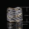 Fashionable Two-Tone Geometric Hollow Out Ring For Women Metallic Party Accessory Lady'S Stylish Jewelry