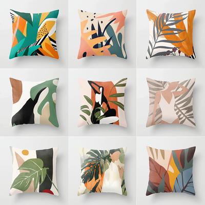 Nordic Tropical Plant Print Pattern Cushion Cover for Home Living Room Sofa Car Decoration Throw Pillow Pillowcase 45 * 45cm