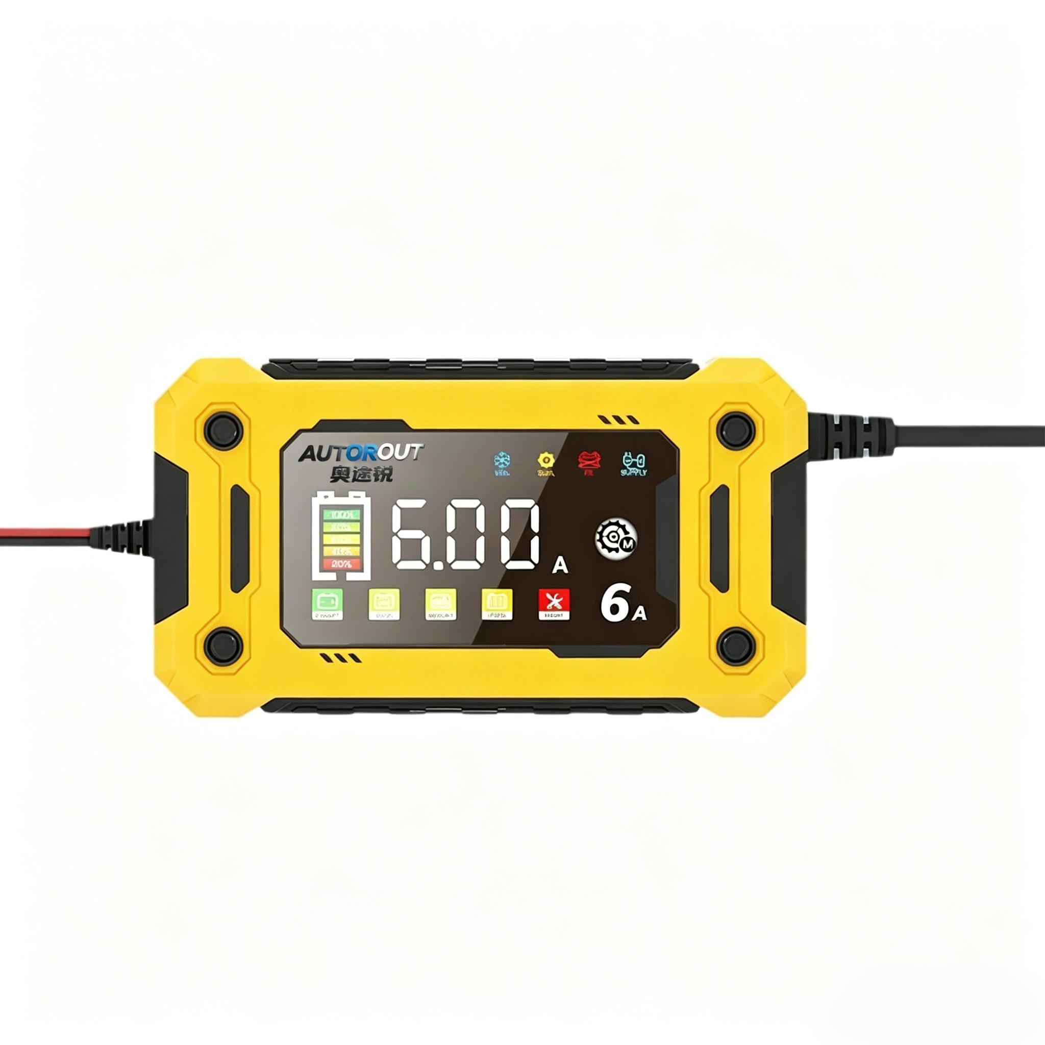 Smart Fast Charging Car Battery Charger 12V 6A Automatic Battery Charger Maintainer for Car Truck Marine RV Motorcycle no чёрный