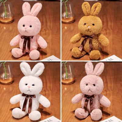 Boneca fofa de coelhinho fofo, boneca calmante para bebê dormindo, presente para menina, brinquedo de pelúcia coelhinho branco