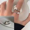 925 Sterling Silve Moonstone Irregular Ring for Women Party Gift Adjustabler Personality Korean Dropshipping