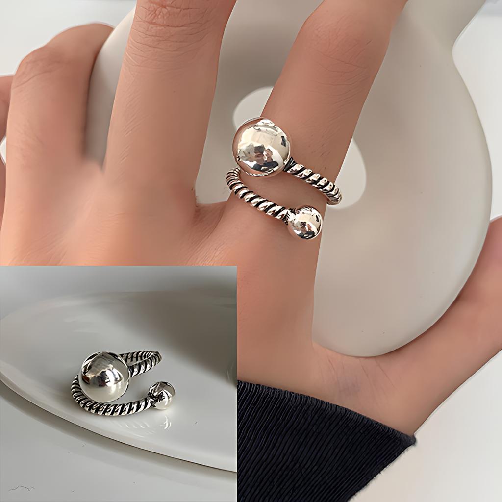 925 Sterling Silve Moonstone Irregular Ring for Women Party Gift Adjustabler Personality Korean Dropshipping