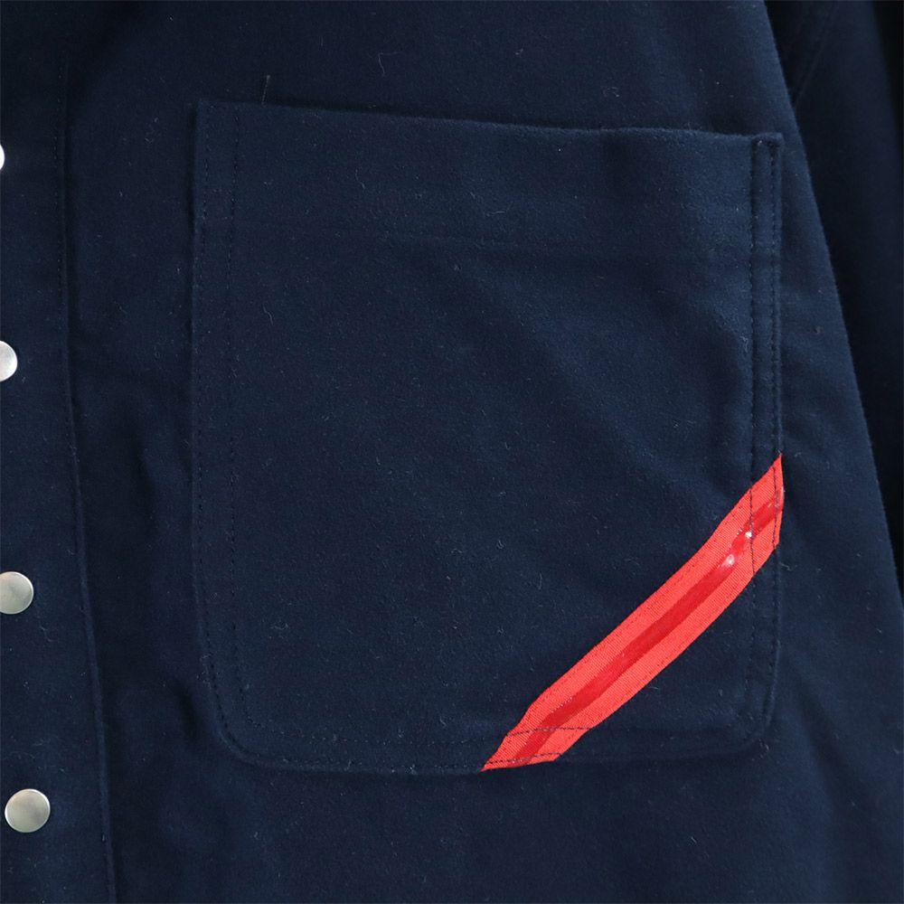 PHINGERIN Made In Japan Long Sleeve Hooded Brushed Cotton Shirt M Navy Men's Used