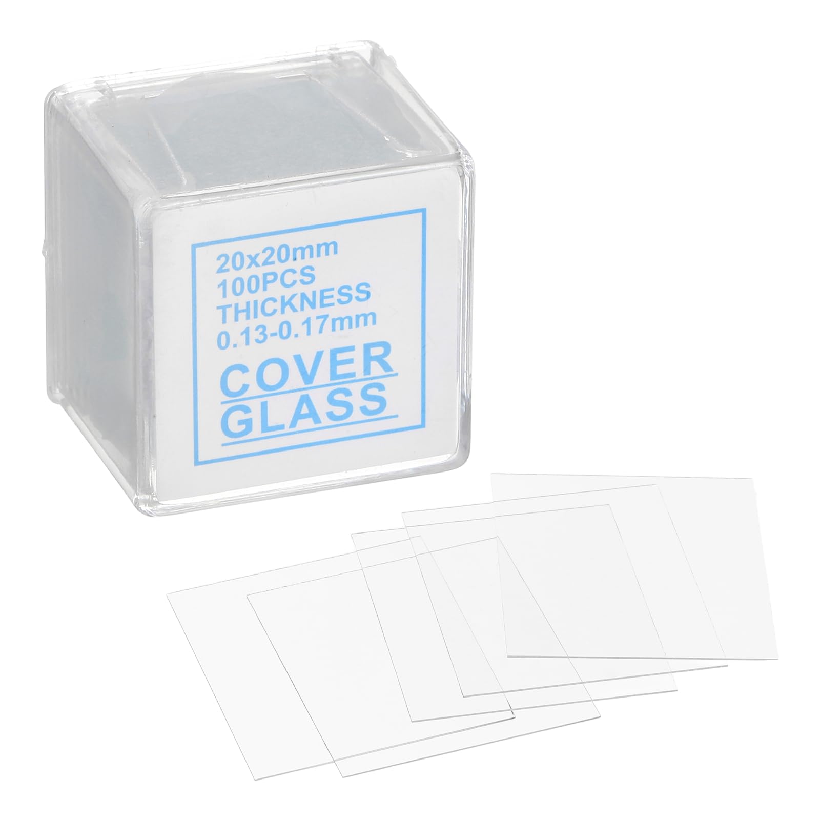 

PATIKIL Microscope Cover Set of for Laboratory Sample Observation Glasses, 200, 20x20mm,