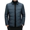 Luxury Men's 90% Down Short Jacket: Warm, Thickened Lapel Outerwear for Middle-aged and Older Men