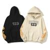 2024 vtg high street Europees en Amerikaans trendmerk vlam eenhoorn arm oude mannen en vrouwen hetzelfde casual capuchontrui hoodie
