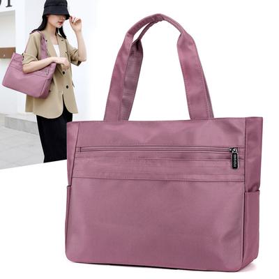 Borsa da donna in nylon leggero, borsa a tracolla tinta unita da uomo