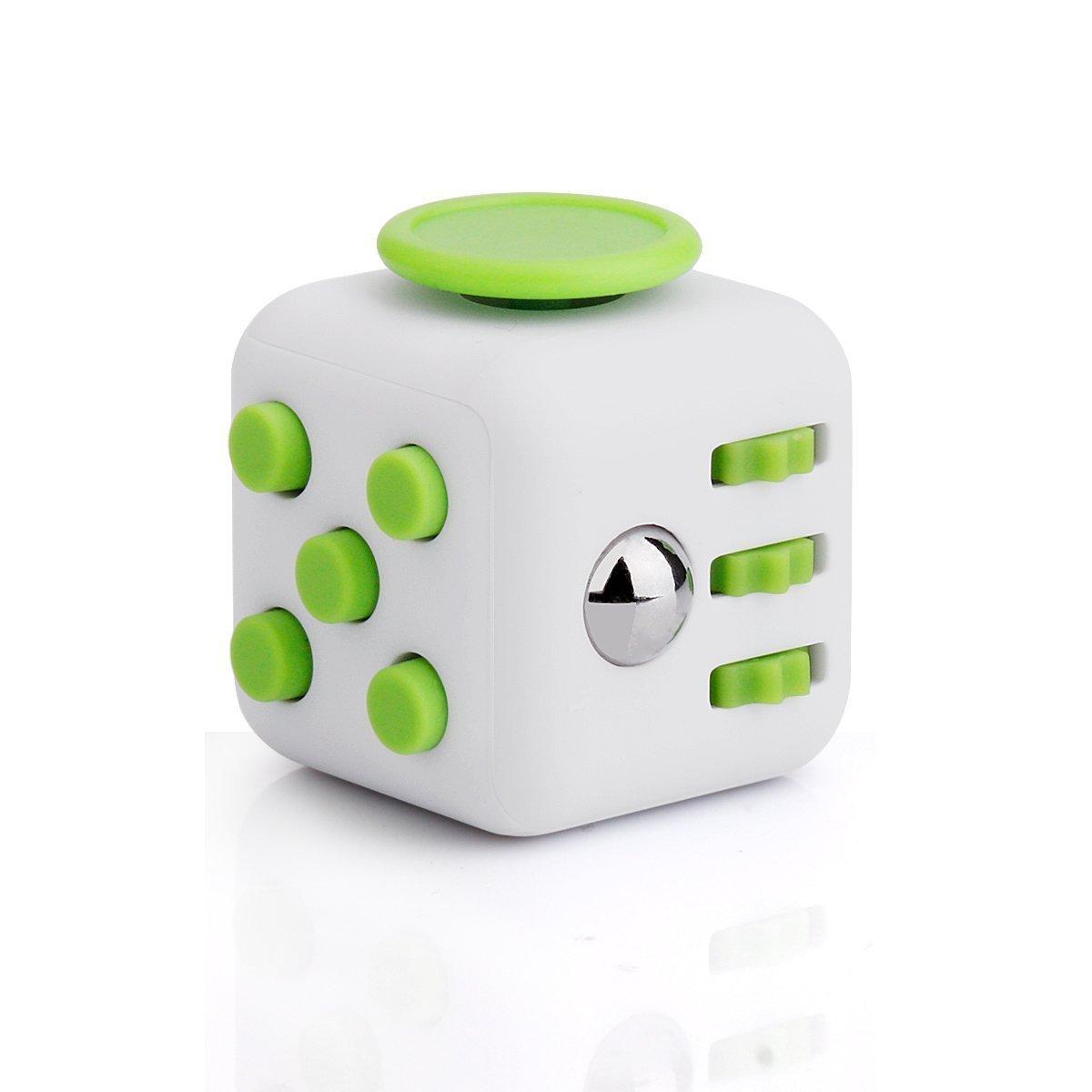 

HelloGO Fidget Cube Stress Relief Toy 6-in-1 Handheld Pocket Game White Green