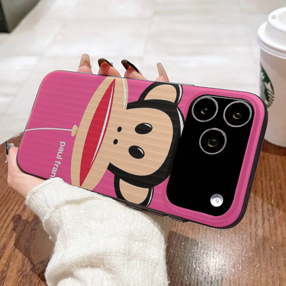 Classic Fashion Logo P-Paul F-Frank For IPhone 16 15 14 13 12 11 17 Pro Max Plus Wave Corrugated Phone Case Anti Drop Cover