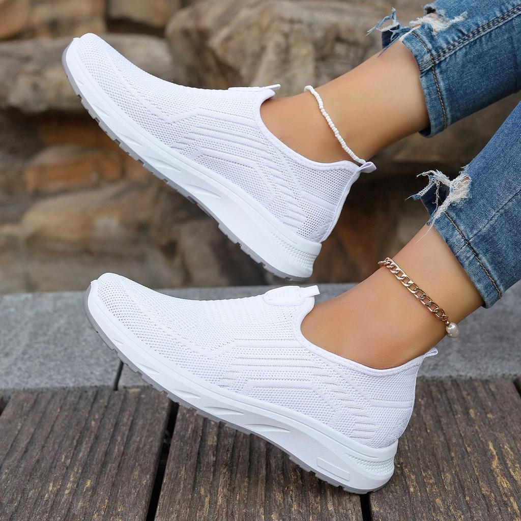 Jinshiyuanshu Shoes women's soft-soled casual shoes processing custom breathable women's single shoes one pedal flying woven shoes lazy shoes