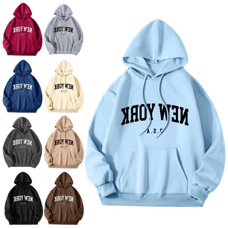 

New York Gothic Letter Loose Fit Women s Fashion Hoodie L