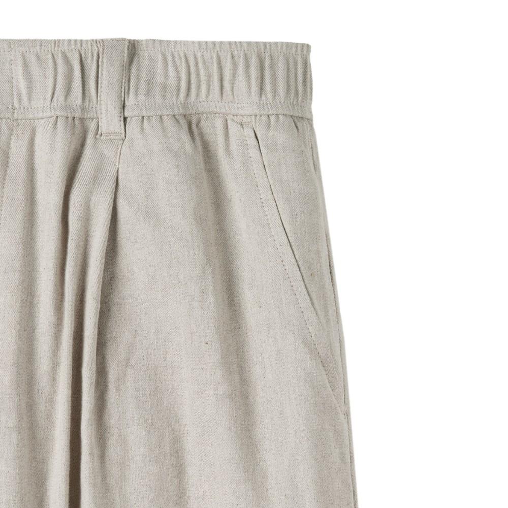 BROMPTON LONDON Linen One Tuck Trousers - Oatmeal (P252Mpt431)