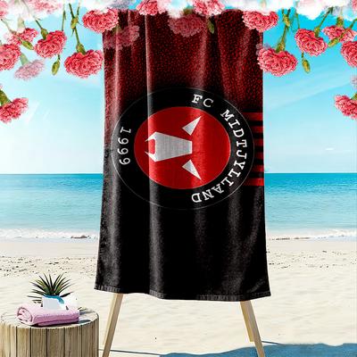 FC Midtjylland Print Beach Towel, Large Soft Quick Dry Towel for Beach Camping Swimming