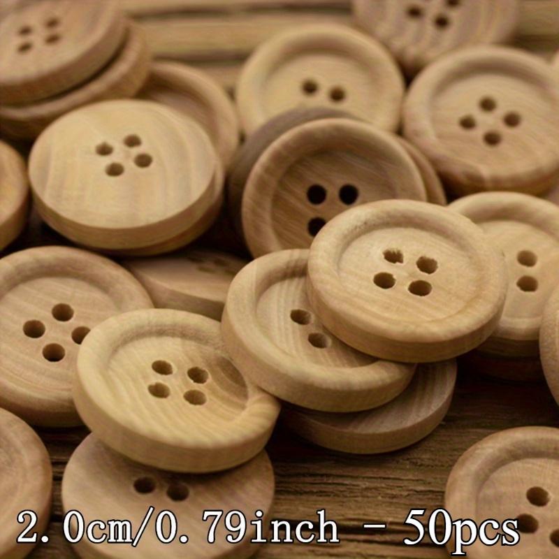 Natural Wood Buttons with 4 Holes, Perfect for Sewing Accessories and Clothing