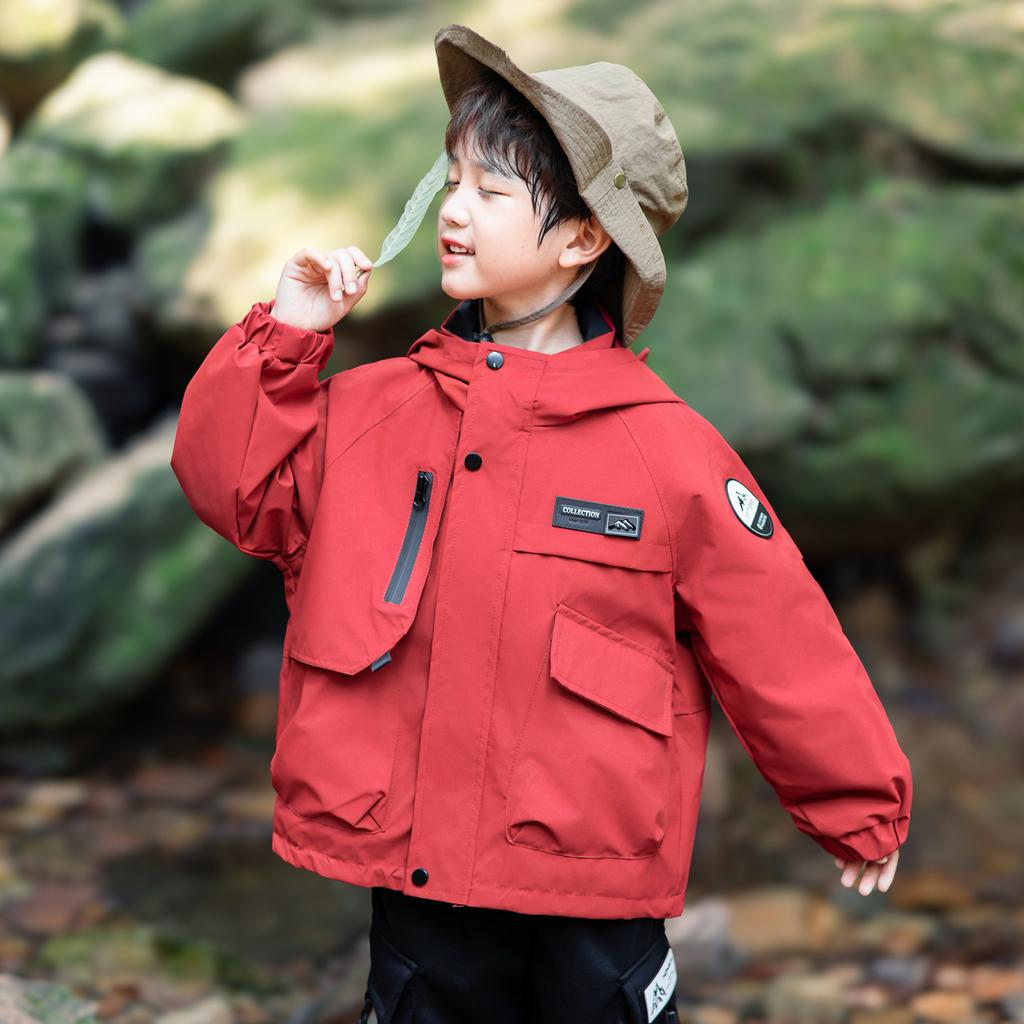 Children's jacket three-in-one windproof waterproof jacket boys autumn clothing ruffian handsome boys outdoor clothes