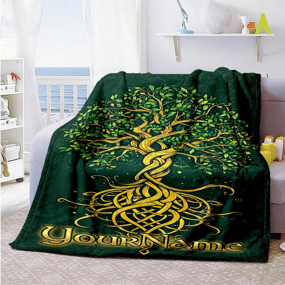 Gothic Illustrations Customize Your Name Blanket Multi-purpose Customizable Blanket Soft Warm Cozy Great for Picnics Office Chair Couch All-Season Use