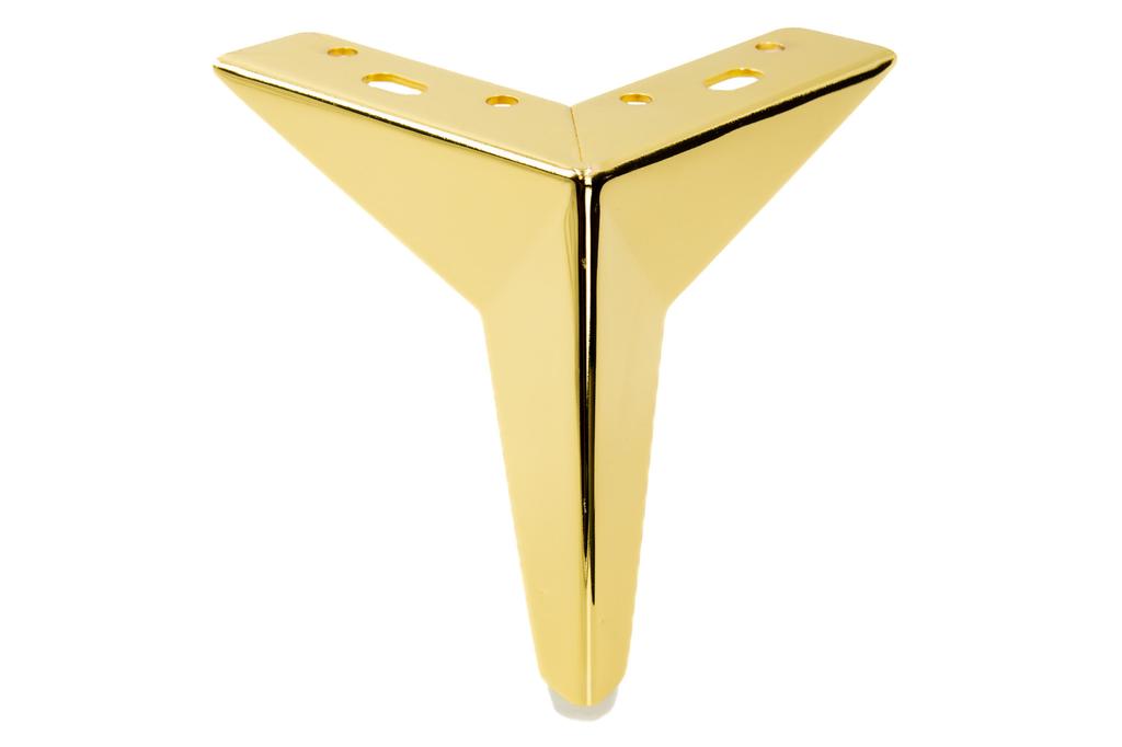 Star furniture leg, gold chrome, height 13 cm