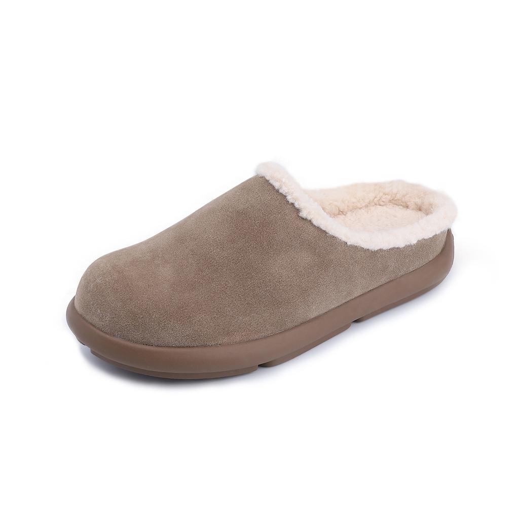 Grape Mother Internet Celebrity Thick-soled Fluffy Shoes Comfortable Thick-soled Boken Slippers Women Wear High-end Snow Warm Shoes